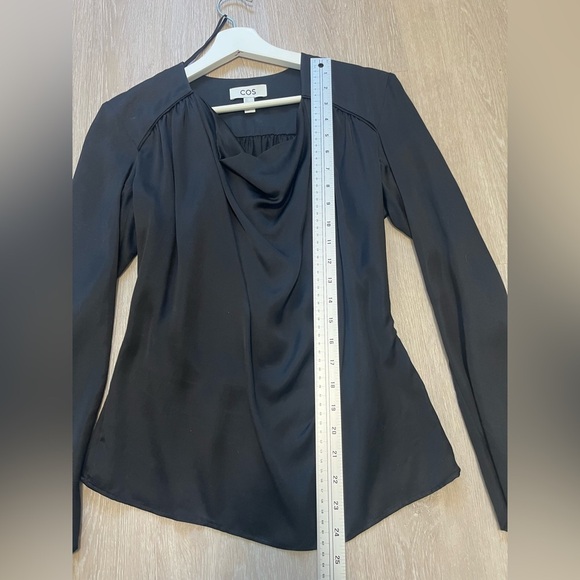 COS Women's Black Cowl Neck Drape Top - Picture 6 of 7